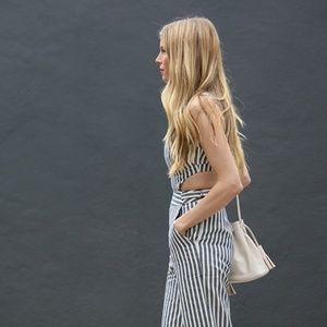 J.O.A. Stripe Jumpsuit Petite